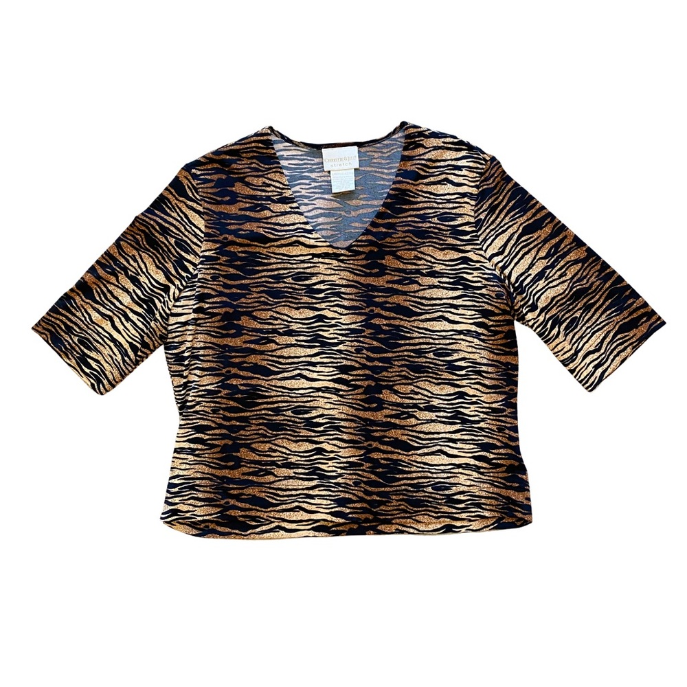 Tiger print 3/4 sleeve top
